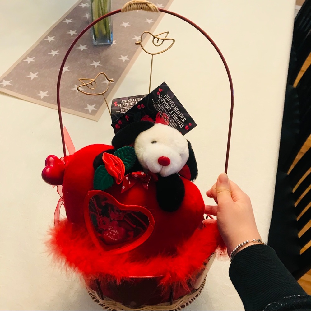 NEW Teddy Basket Photo Holder